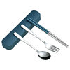 Stainless Steel Portable Tableware Chopsticks Spoon Fork Set Box Student Children Office Workers Simple Tableware Company Gifts