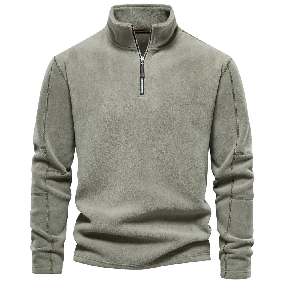 Men's Half-Zip Long-Sleeved Sweat with Vertical Collar Cross-Border Trendy All-Match Men's