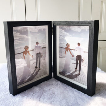 Creative One-piece Combination Folding Photo Frame Two-piece Wooden Photo Frame Photo Table Photo Frame Table Double-piece Photo Frame