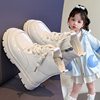 Girls' Patent Leather Boots 2025 Spring and Autumn New Children's Martin Boots Fashionable Versatile Short Boots Trendy Versatile Fashion