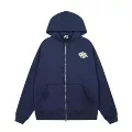 Zipper style navy blue and white