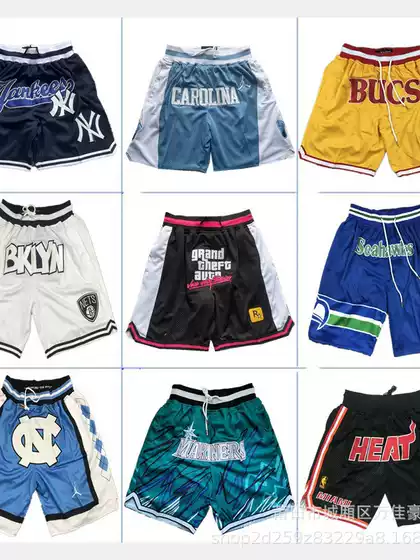 in stock American Jersey Lakers Raptors NFL Steelers Raider Sports Casual Pocket Shorts Trendy Shorts