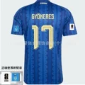 2627 sweden away game + printed number 17 star + world cup badge