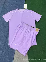2026 New Short-Sleeved Shorts Suit Quick-Drying Breathable Fitness Running Training Men's and Women's Outdoor Sports Ice Silk Suit