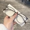 TR90 cold brown glasses women's myopia can be equipped with degrees Square round face plain beauty artifact face slimming small glasses frame