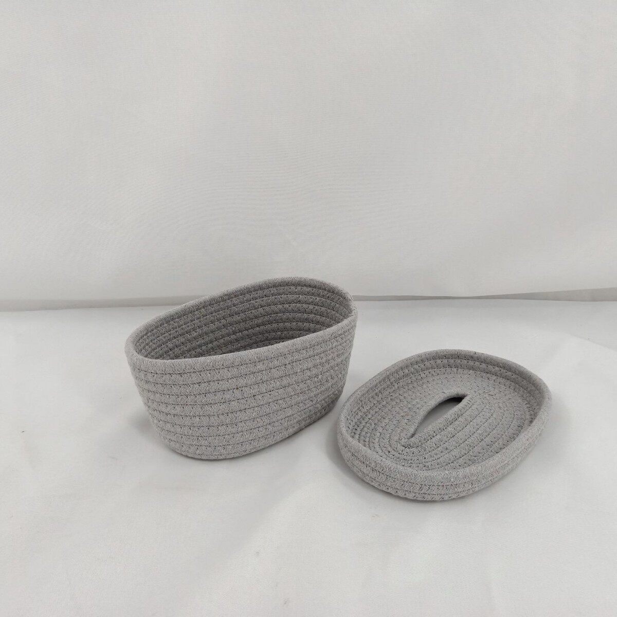 Cotton Rope Storage Box Tissue Box Cotton Rope Large Dustproof Storage Basket with Lid Tissue Storage Paper Box Cotton Rope Storage