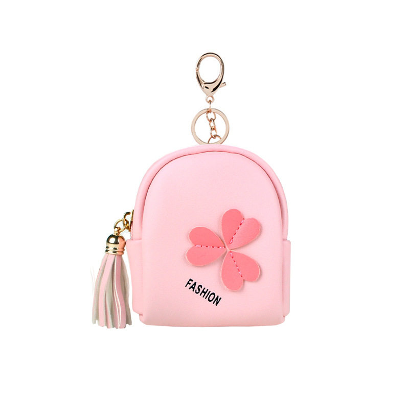 Small Schoolbag Wallet Mini Coin Purse Women's Cute Love Small Square Bag Korean Student Hand Coin Bag Leather