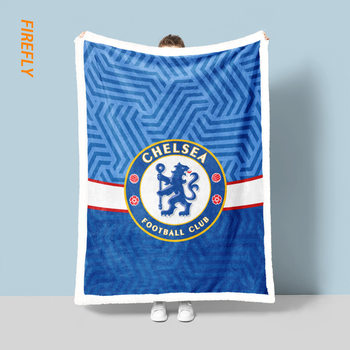 Football Team Logo Blanket Chelsea Blanket Milan Fan Warm Lunch Break Blanket Thick Knitted Blanket Super Soft