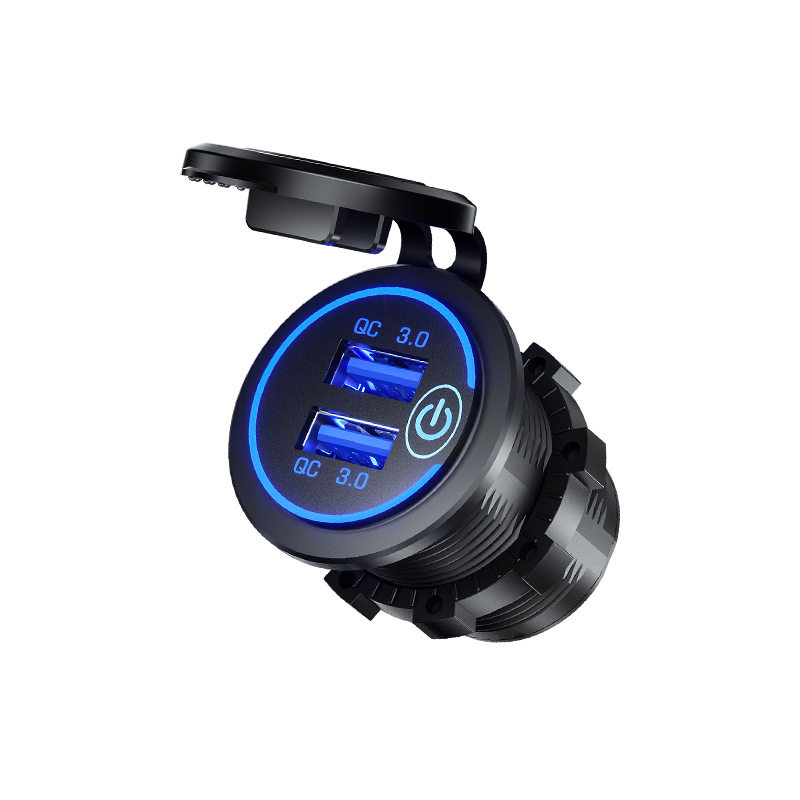 Keweige QC3.0 fast charging car charging with touch switch car modification car charging modified car USB socket