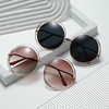Korean fashion metal double ring sunglasses reflective HD color film sunglasses men and women fashion sunglasses wholesale