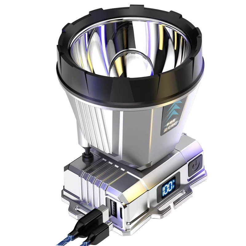 Cross-border headlight strong light long-range rechargeable waterproof super bright head-mounted flashlight long endurance outdoor fishing lamp