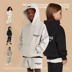 ESSENTIALS Children's Autumn and Winter Fleece-Lined Casual Children's Wear Boys and Girls New Sweater Children's Pullover