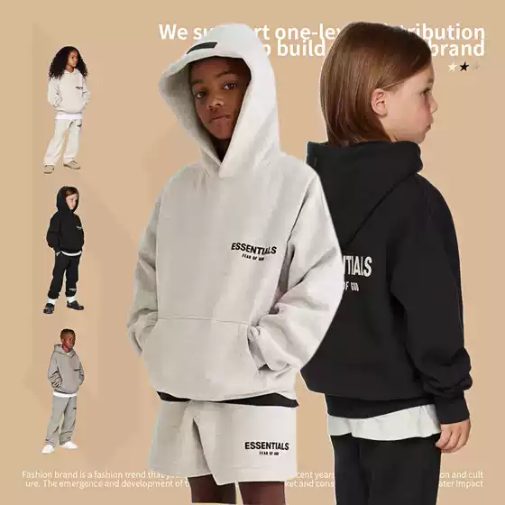 ESSENTIALS Children's Autumn and Winter Fleece-Lined Casual Children's Wear Boys and Girls New Sweater Children's Pullover