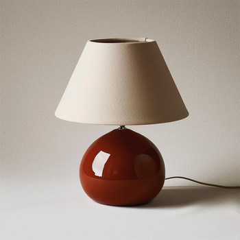 French Medieval Table Lamp Cute Chestnut Designer Japanese Simple Bedroom Bed Night Light Head Red Atmosphere Light