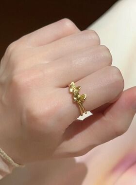 韩款甜美少女心氛围感显白颜值小众设计轻奢级感蝴蝶戒指女