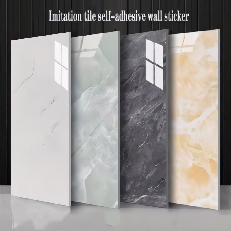 厨房防潮仿瓷砖墙贴大理石墙纸仿铝塑板翻新耐脏防撞防油自粘墙贴