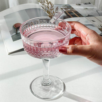 Ins Retro Style Cafe Tall Glass Special Drink Cup Cold Drink Cup Soda Drink Cup Ice Coffee Cup