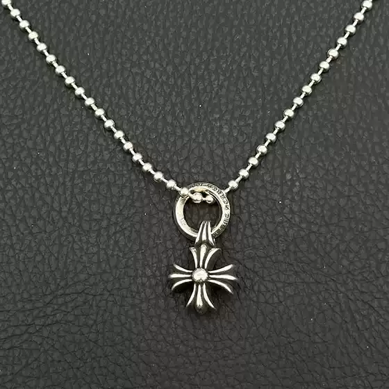 High-End Retro Ring Cross Flower Necklace European and American Hip-Hop Personalized Cross Pendant Classic Trendy Brand Niche