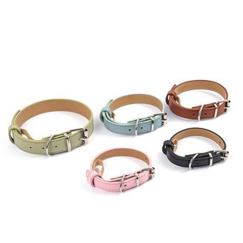 Amazon cross-border dog PU collar for small and medium-sized dogs walking dogs anti-steel adjustable collar pet supplies