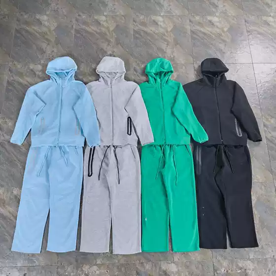 24SS Sports Set Fall/Winter Joint Street Zipper Hooded Jacket Straight Pants Sports Casual suit
