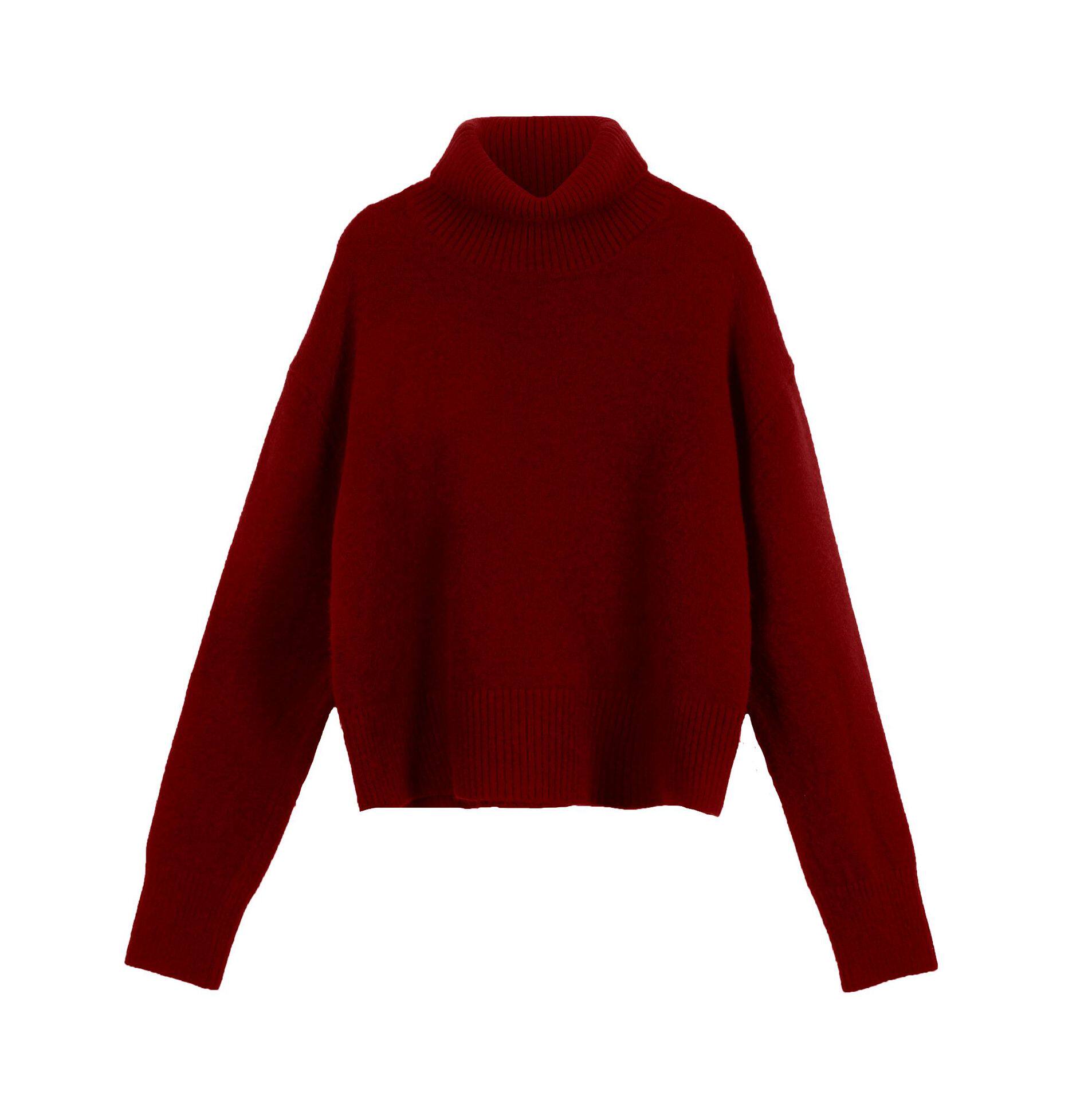 Womens Chunky Knit Sweater Solid Color Turtleneck Loose Fit Casual Autumn Winter Top Wholesale Available
