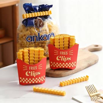French Fries Sealing Clip Cartoon Magnetic Refrigerator Sticker Snack Bag Tea Moisture-Proof Fresh Food Seasoning Sealing Clip