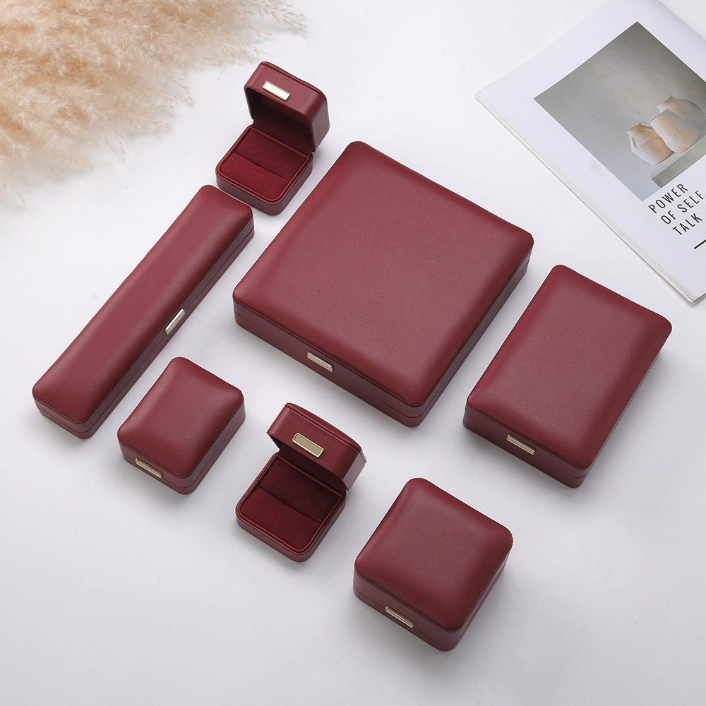 New high-grade PU ring box suit jewelry necklace box jewelry storage box gift box suit in stock wholesale