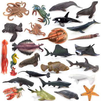 Cross-border simulation of marine life model great white shark shark megalodon whale shark tiger shark blue whale toy ornaments teaching aids