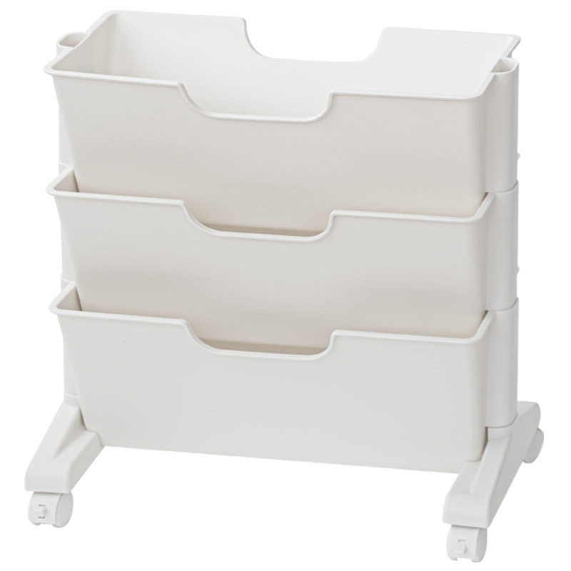 Factory direct table finishing shelf English book bookshelf mobile storage box wholesale plastic reading rack