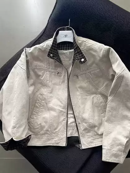 Tall Harrington Jacket Second Generation cleanfit Heavy Washed Canvas Casual Collar Boxy Short Wide Jacket