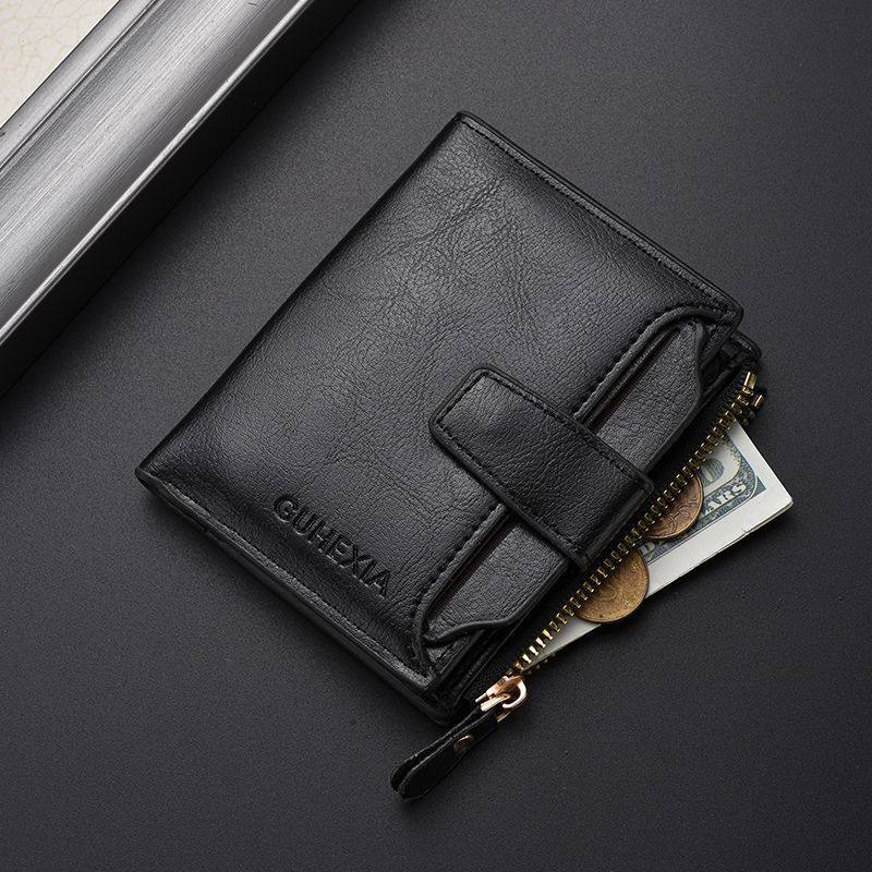 Fashionable Retro Men's Short Wallet 2025 New Simple Driver's License Wallet Trendy Brand Card Holder Youth Leather Wallet for Women