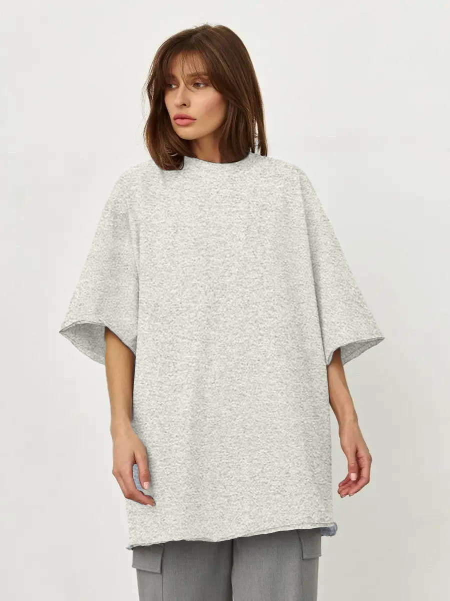 Womens Loose Fit Cotton T Shirt 260g Fabric Short Sleeve Solid Color Spring Summer Casual Wear Wholesale Available