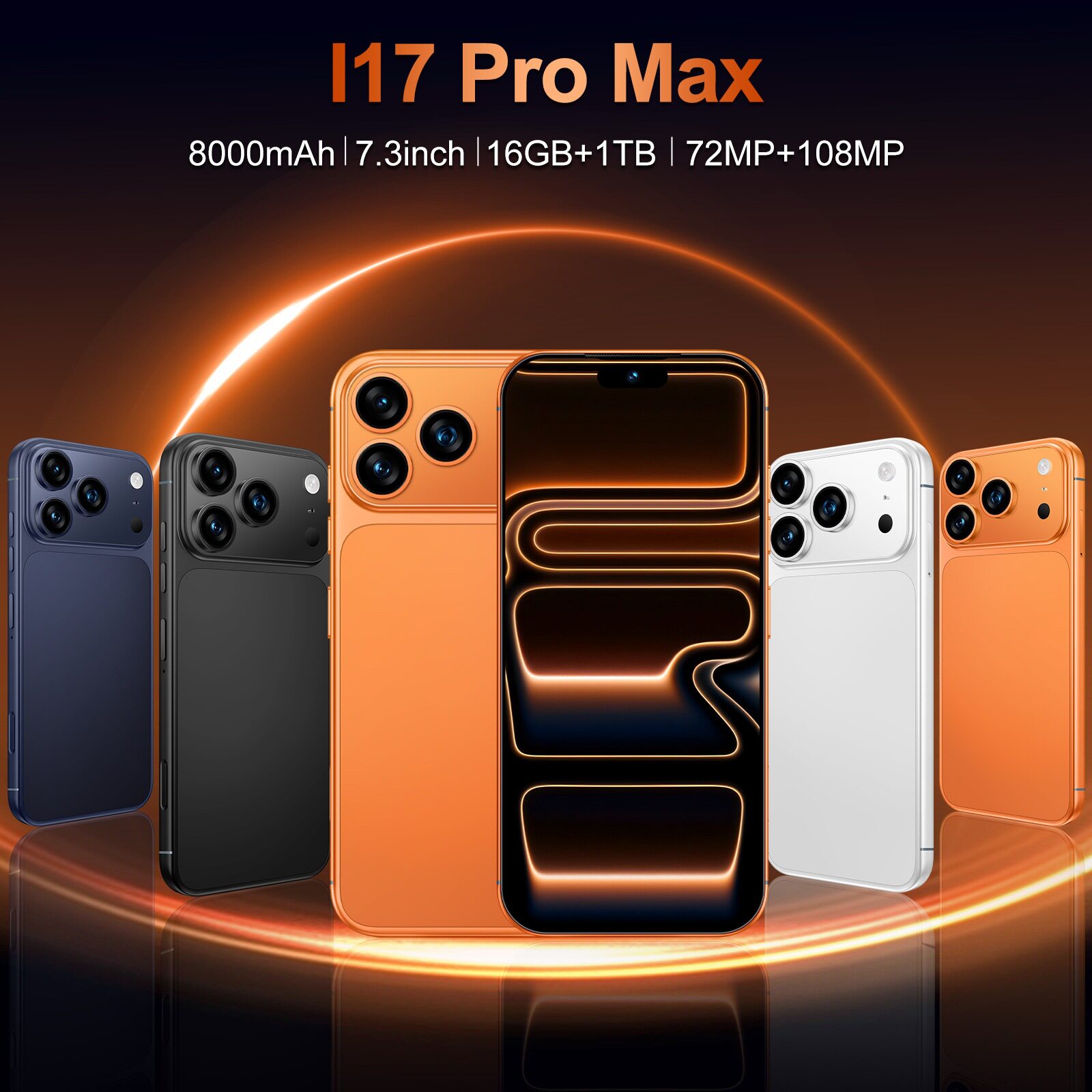 新款i17Pro Max跨境手机7.3英寸大屏6+128GB真4G安卓外贸智能手机