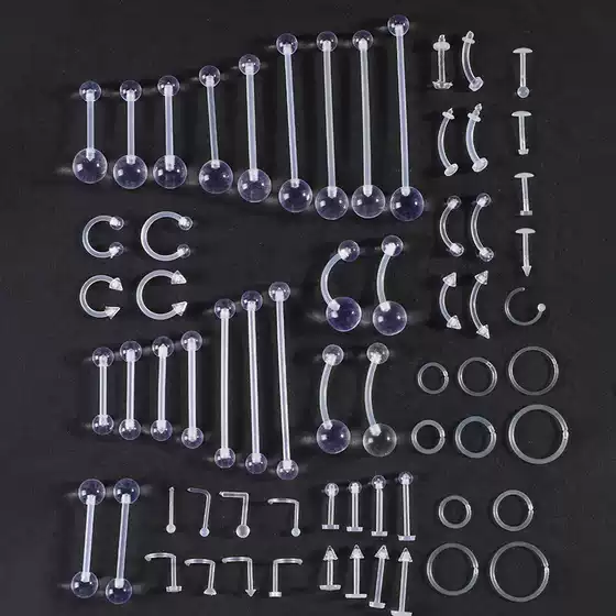 Cross-Border Acrylic Transparent Earrings Wholesale Amazon Spot Barbell Thread Invisible Student Earrings Piercing Jewelry