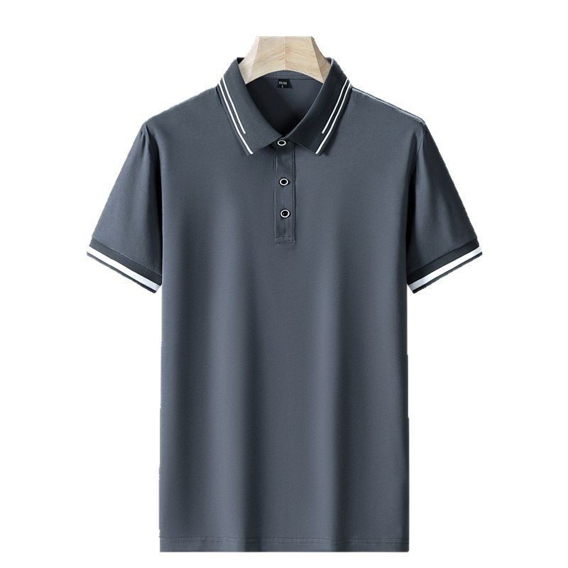 翻领POLO衫男春夏季商务高端男装爸爸男士短袖t恤休闲薄款上衣服