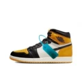Aj1 high top-black and yellow toes