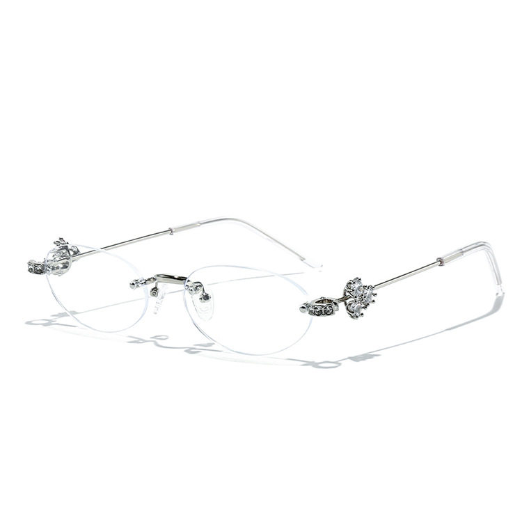 Jennie's Same Gm Frameless Oval Frame Orora Korean Glasses for Women Without Makeup Artifact Niche Frame 0803