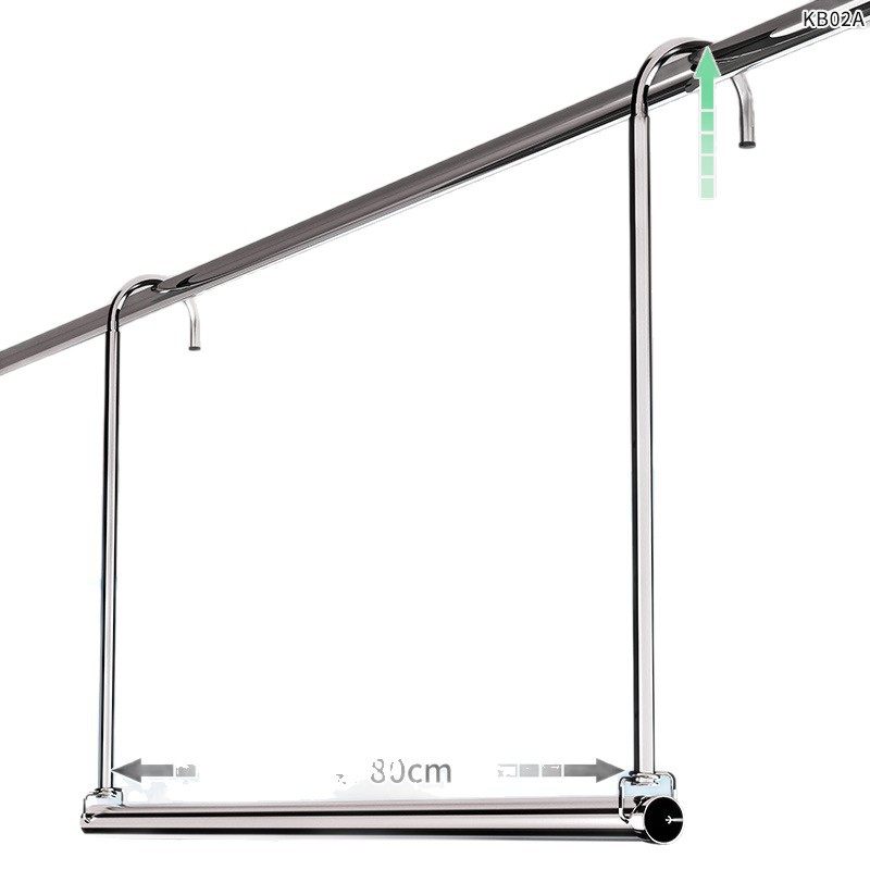 Retractable Clothes Drying Rack for Home Balcony, Adjustable Clothes Rod, Stainless Steel Hanging Rack, No-Drill Quilt Drying Tool