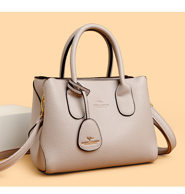 Túi tote nữ da PU cỡ vừa đựng nhiều đồ, có quai đeo chéo — Màu cà phê, Màu đen, Màu kaki, Màu nâu đậm