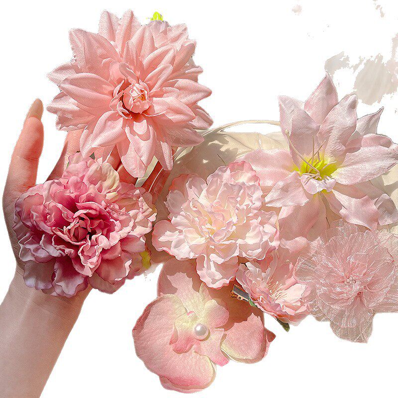 夏季海边度假风超仙花朵发夹高级感精致高颜值轻奢发饰可爱配饰