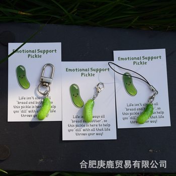 Cross-border Explosions EMOTIONAL SUPPORT Cucumber Pendant Pendant Emotional Support Keychain Holiday Gift