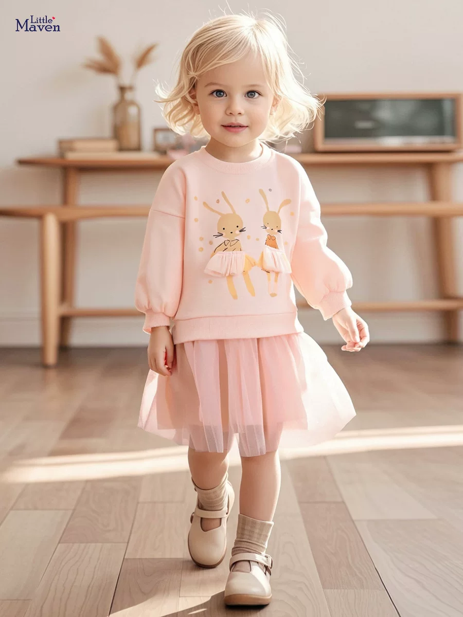 Children's Clothing Wholesale, Girls' Tulle Dress, Autumn Cartoon Kids' Dress