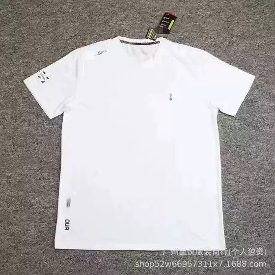 Summer Cross-Border Men's Sports Quick-Drying Ice Silk T-Shirt Outdoor Training Running Fitness Lightweight Large Size Casual Short-Sleeved