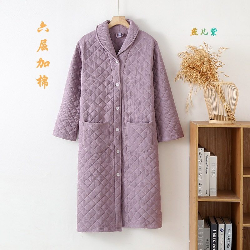 六层纱布夹棉特加厚开衫纽扣长袍子家居服男女情侣睡袍浴袍冬长款,淘宝优惠券,粉丝福利购,淘宝优惠卷