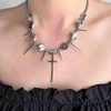2024 new cross willow nail hip hop personality punk style necklace titanium steel irregular trend clavicle necklace