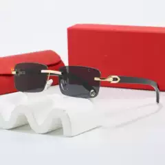 Kajia Foreign Trade Casual Fishing Sunglasses Retro High-End Fashion Frameless Wood Grain Driving Sun Protection Men's Sunglasses