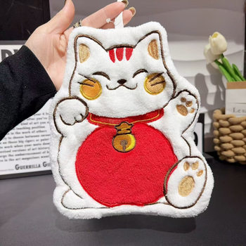 Lucid Cat Wall-mounted Convenient Hand Towel Cute Children's Toilet and Kitchen Dual-use Cartoon Towel for Hair