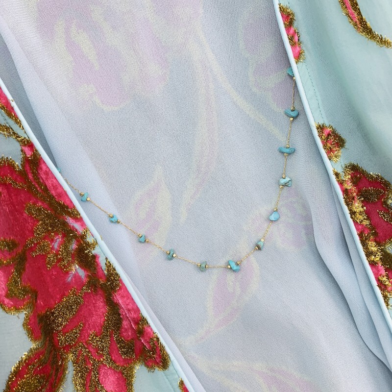 Áo cardigan nữ dệt vải họa tiết in hoa cổ chữ V dáng rộng — Bắc Kinh xanh, mạ vàng, màu son, màu vàng chanh