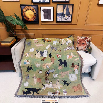 Foreign Trade Cartoon Universal Tapestry Shawl Cover Blanket Bedside Towel B&B Decorative Sofa Blanket Outdoor Camping Style Blanket Warm
