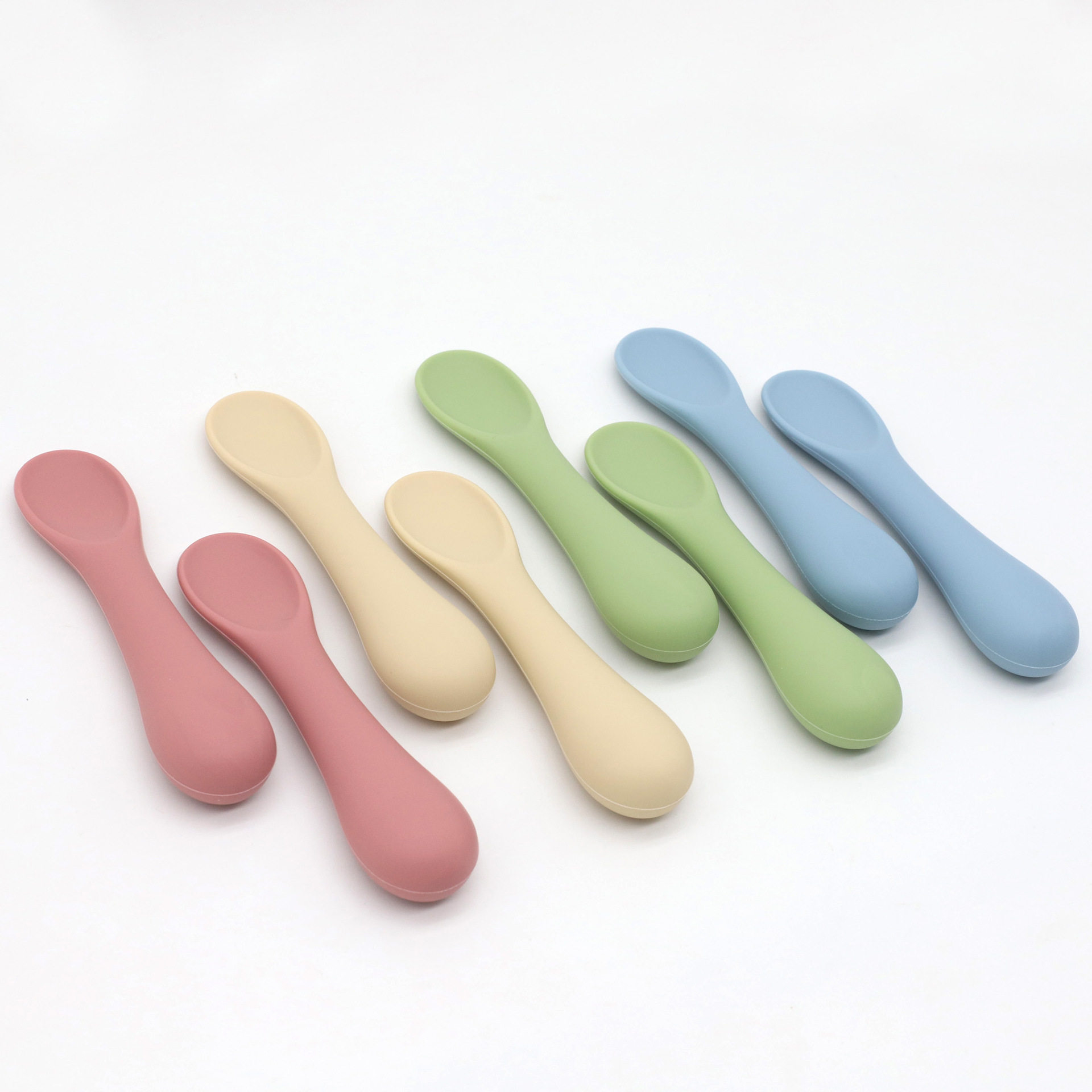 Cross-border new food grade silicone spoon baby complementary food feeding tableware Xiyin TEMU soft spoon C end